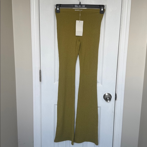 Zara Moss Green Knit Flare Trousers - Picture 4 of 4